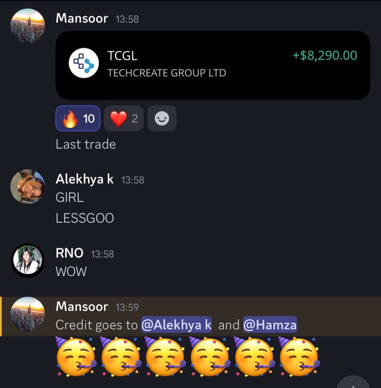 +$8,290 on TCGL -- Community celebration